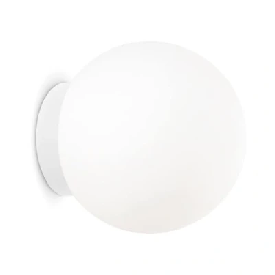 Image of Mapa Bianco 1 Light Small Globe Ceiling Flush White, E27