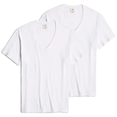 Image of G STAR BASE Vneck 2PACK Undershirt, Men&#039;s, Size: XXL, White