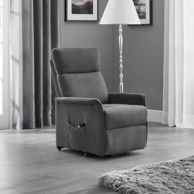 Image of Julian Bowen HELENA RISE &amp; RECLINE CHAIR CHARCOAL FABRIC, Textile, One Size