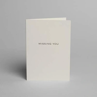 Image of Blake Note Cards Indigo Missing You Oyster with envelopes A6 148mm x 105mm Pack of 5