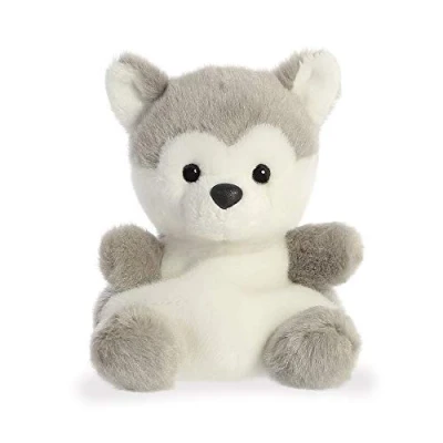 Image of Aurora Palm Pals, Busky The Husky Dog, Soft Toy, 33474, 5 inches, Grey and White