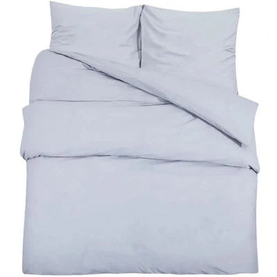Image of vidaXL Duvet Cover Set Grey 155x220 cm Light weight Microfiber
