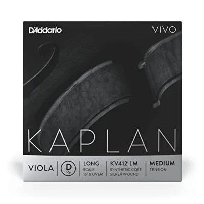 Image of D&#039;Addario Kaplan Vivo Viola String Single D KV412 LM Strings Long Scale, Medium Tension