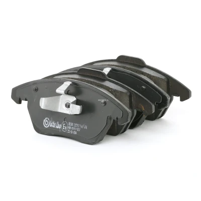 Image of 8686D1107 Brake pad set BREMBO P 61 076 excl. wear warning contact with piston clip without accessories PEUGEOT: 3008 I, 208 I Hatchback, RCZ Coupe