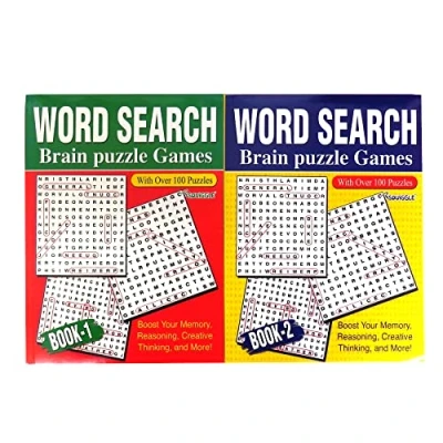 Image of A4 Word Search Puzzles Set of 2 Books Over 130 and Solution Large