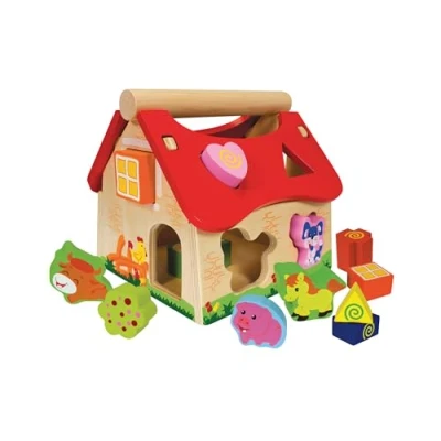 Image of Eichhorn 100002098 Colourful Farmhouse Baby Toy Quality Wooden Sorter Comes with 15 Cute Shapes for Ages 1 Plus,100002098