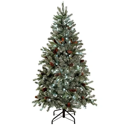 Image of WeRChristmas Pre Lit Edwardian Spruce Multi Function Christmas Tree, 1.5 m 5 feet with 250 LED, Green