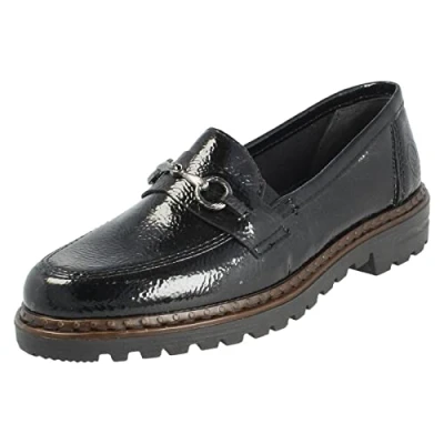 Image of Rieker Women&#039;s Damen Halbschuhe Schwarz Moccasin, 3.5 UK