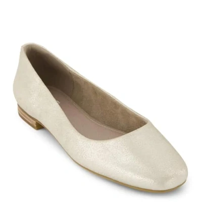 Image of TOMS Women&#039;s Briella Ballet Flat, Champagne Metallic Suede, 7 UK