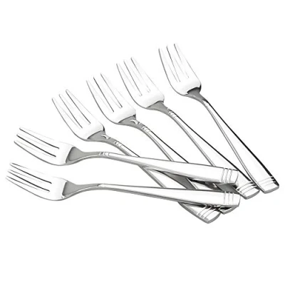 Image of Dynko 12 Pieces Dessert Fork Cake Set, Stainless Steel Small Forks