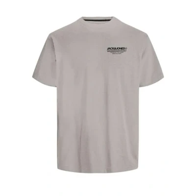 Image of JACK &amp; JONES Men&#039;s Jjolive Tee SS Crew Neck T Shirt, Moonbeam/Print, S