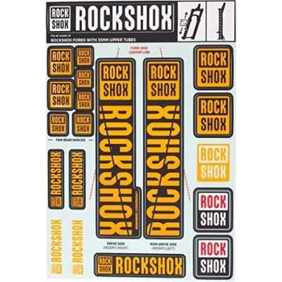 Image of RockShox Spare Front Suspension Decal Kit 35mm Ne02 Orange My18 Pike/Lyrik/Yari/Domain/Revelation(2018+): Black