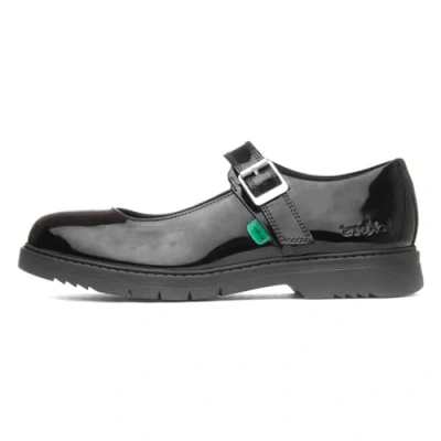 Image of Kickers Finley MJ Womens Black Patent Buckle Shoe Size 3.5 UK