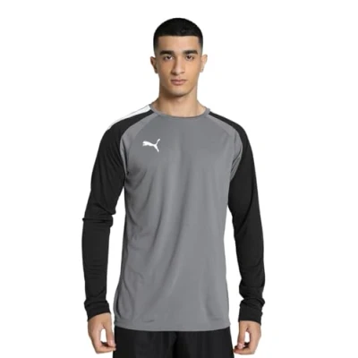 Image of puma Mens Teampacer Gk Jersey Long Sleeve T Shirt, Smoked Pearl Black White, XL EU