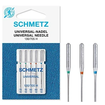 Image of Sewing Machine Needles Schmetz Universal (Regular), Various Assorted Sizes 70/10, 80/12 &amp; 90/14, Single Packet