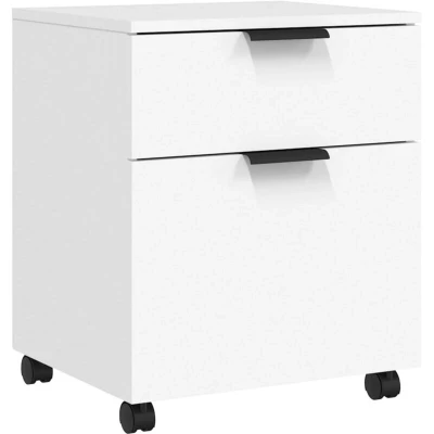 Image of vidaXL Mobile File Cabinet with Wheels White 45x38x54 cm Engineered Wood