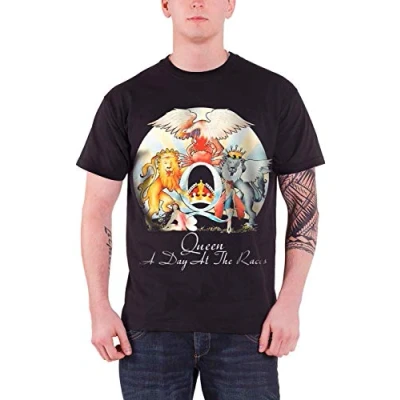Image of Paradiso Clothing Queen A DAY AT THE Races Print Tshirt, Women&#039;s, Size: XXL, Black