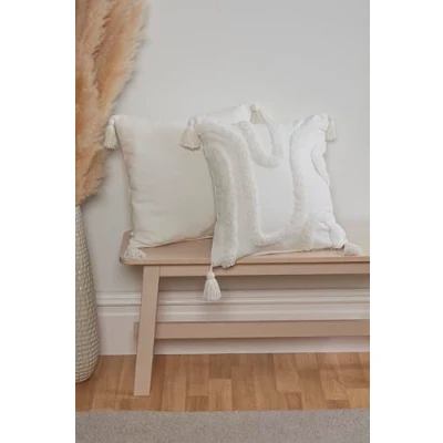 Image of Rapport Home Tufted Cushion Cover Cabana Style Cream