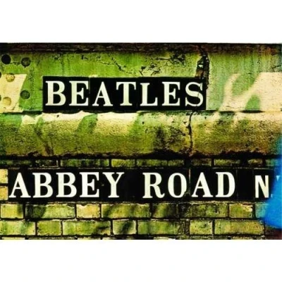 Image of Beatles Postcard Abbey Road Sign