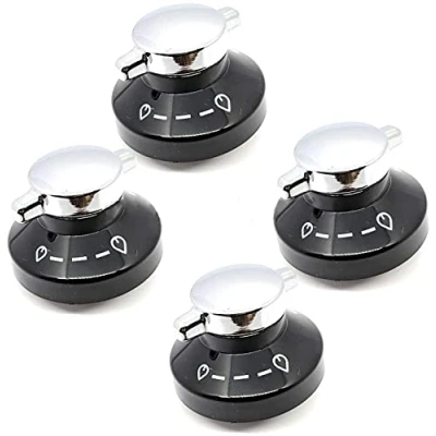Image of bartyspares® FOUR STOVES &amp; NEW WORLD Gas Oven Flame Control Knob Hob Cooker Switch Silver Black