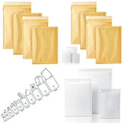 Image of Wellpack Europe 15 x Padded Envelopes Mailer Bubble Wrap Bags for Parcel Mail Postage (Gold, 0 (140x195mm / 14x20cm))