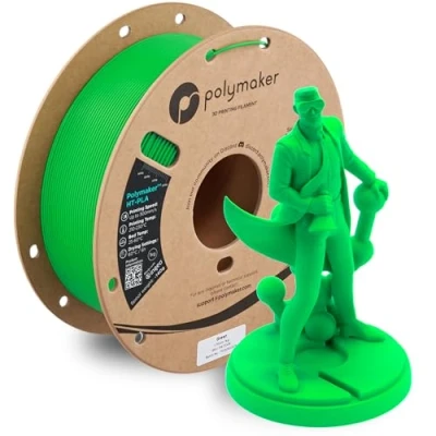 Image of Polymaker HT PLA Filament 1.75mm Green, High Temp for 3D Printing, Heat Stable Up to 150C, Easy Print, Works with Most FDM Printers, 1kg Spool