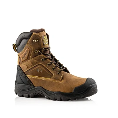 Image of Buckler BSH011 S3 brown waterproof high leg steel toe/midsole work safety boot