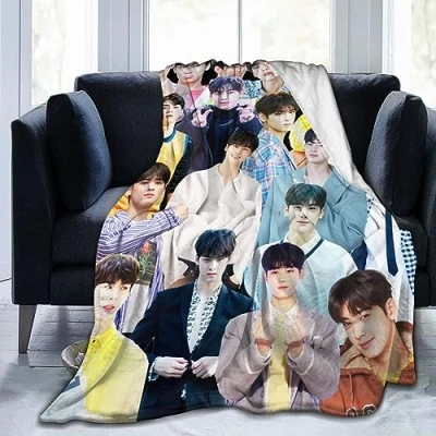 Image of Ldsgdfst Blanket Cha Eun woo Soft and Comfortable Wool Fleece Throw Blankets for Sofa Office car Camping Yoga Travel Home Decoration Cozy Plush Beach Gift