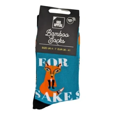 Image of for Fox Sake Socks Her UK 4 7 Bamboo Novelty Gift Idea SOX001