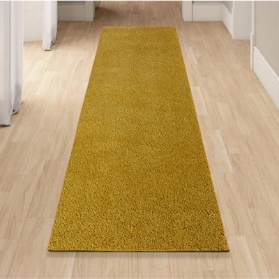 Image of homeart Area Rug Super Soft Shaggy Rugs For The Living Rooms, Bedrooms And Kitchen Modern, Easy To Clean Carpet 80x300 cm, Gold
