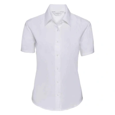 Image of Russell Athletic Collection Womens/Ladies Oxford Short Sleeved Shirt (White) Size 5XL