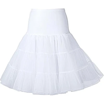 Image of Marco Paul L/XL White 50&#039;s Petticoat Underskirt Retro Vintage Swing 1950&#039;s Rockabilly Halloween Costume Cosplay Slip Skirt Petticoats For Under Dress Fancy Adults Women Men
