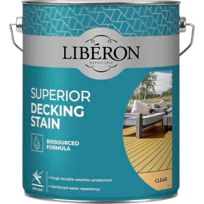 Image of Liberon Superior Decking Stain 5 litre Anti Slip New Biosourced Formula (Clear)