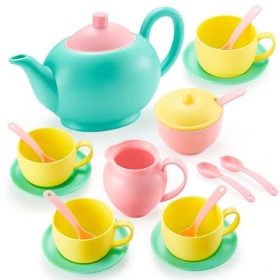 Image of JOYIN Pretend Play Tea Party Set Food Accessories BPA Free Phthalates Plastic Set, Gifts for Toddler Boys Girls Ages 4,5,6 Years Old (Colors May Vary)