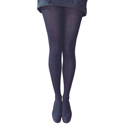 Image of Pretty Polly Ladies &amp; Girls Opaque 40 Denier Everyday Tights with Silk Finish (2 Pair Multi Pack) (S/M (Hip 34&quot; 40&quot;), Navy Blue)