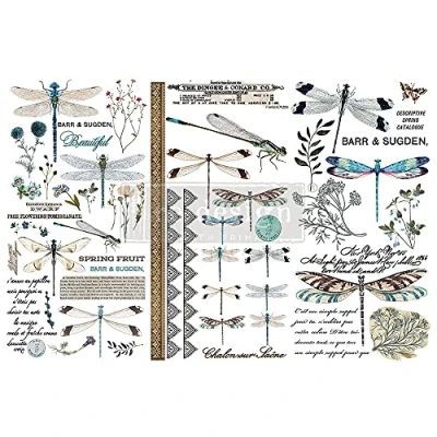 Image of Re Desgin with Prima Decor Transfers 6&quot; x 12&quot; Spring Dragonfly
