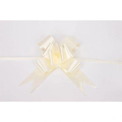 Image of SHATCHI Large 30mm/3cm Ribbon Pull Bows for Party Wall, Gift Wraps, Christmas Trees, Wedding, Birthday Hampers Decoration Florist, Ivory, 40pcs