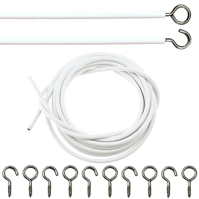 Image of The Textile House Curtain Wire 3 Metre Length. Includes 8 Eyes Hooks