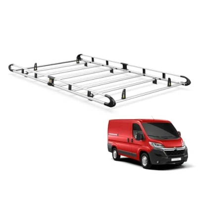 Image of Van Guard ULTI Rack+ Aluminium Bar Heavy Duty Roof Rack for Citroen Relay (2006 on) [L1H1] Includes Full Width Rear Roller and 2 Pairs Load Stops