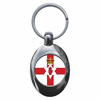 Image of Ozorath Ulster Flag Keyring Keychain Key Ring Chain With Trolley Coin