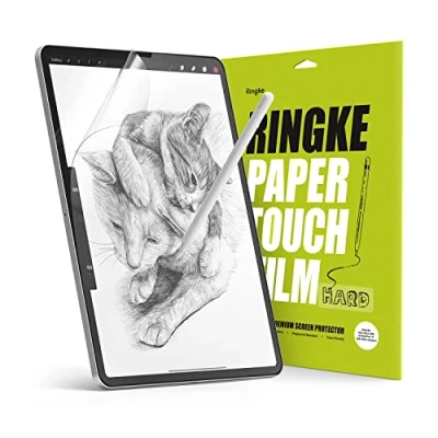 Image of Ringke Paper Touch Hard Film Compatible with iPad Pro 11&#039;&#039; Inch (2021/2020/2018), Air 5/4, Anti Fingerprint Matte PET Textured Screen Protector for Writing &amp; Drawing