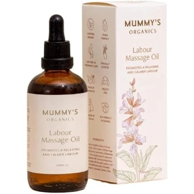 Image of Organic Labour Massage Oil Clary Sage &amp; Frankincense Award Winning Made by Midwives Promotes Natural Pain Relief Relaxation Essential Pregnancy Kit 50ml Mummy&#039;s Organics