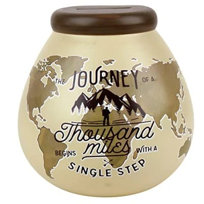 Image of Pot of Dreams Hand Painted Adventure Globe Save and Smash Handcrafted Ceramic Money Box Eco Freindly &amp; Recyclable Piggy Bank Perfect Decorative Gift Saving for holiday Travel Plans