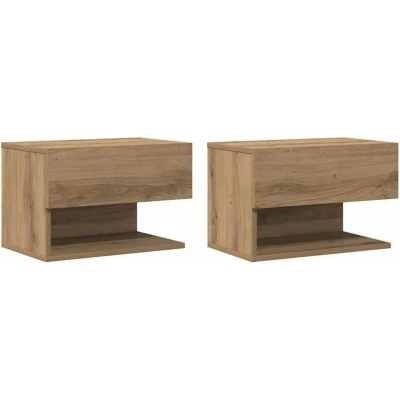 Image of vidaXL Wall mounted Bedside Cabinets 2 pcs Artisian Oak