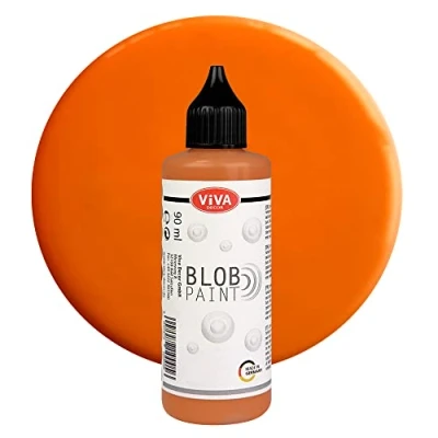 Image of Viva Decor® Blob Paint (Orange, 90 ml) Ready to Use Painting Paints with Properties of Acrylic Dot Art, Dotting Tool for Canvas, Mandala and Many More Made in Germany