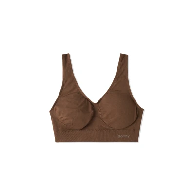 Image of Boody Women&#039;s Padded Shaper Bra Organic Bamboo Underwear Seamless Nude 6 Small 1 Pack