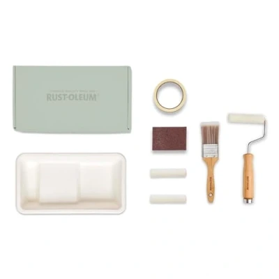 Image of Rust Oleum Ready to Roll Eco Paint Kit (Small) Kitchen Cupboard Matt Fresh Greens