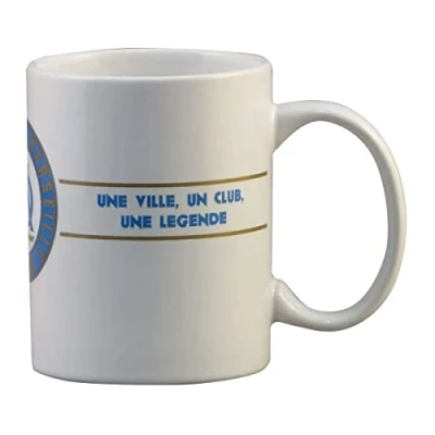 Image of Olympique de Marseille Mug, Ceramic, White, 1 Unit (Pack of 1)
