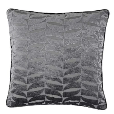 Image of Curtina Kendal Jacquard Cushion Cover, Polyester, Charcoal, 43x43cm