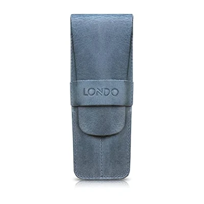 Image of Londo Two Compartment Genuine Leather Pen Case with Sleeve Cover Brown OTTO445